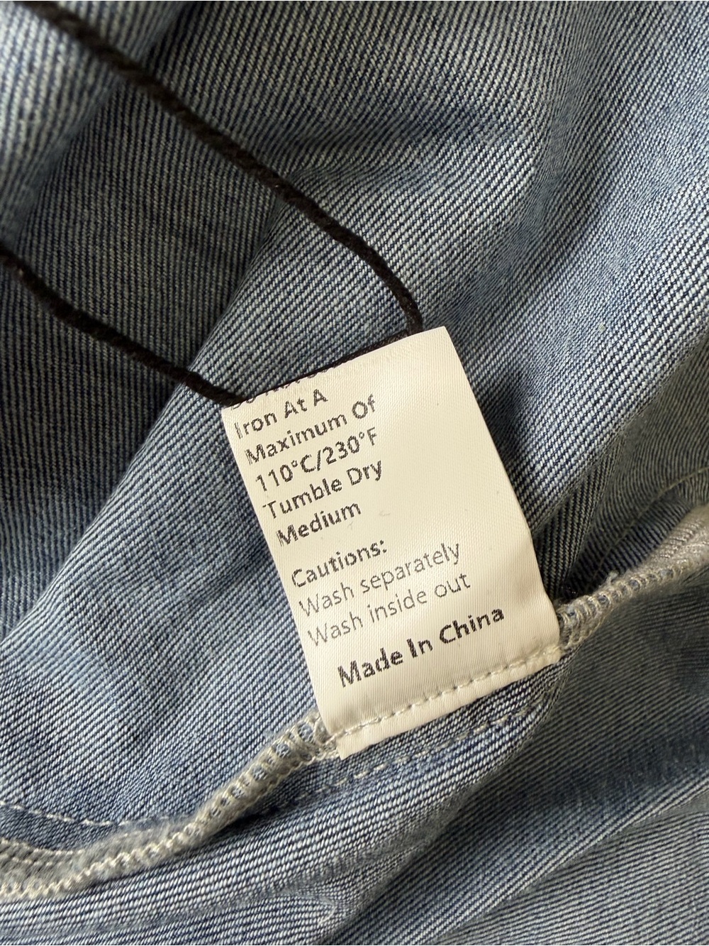 Commense Blue Denim Square Neck Tie Front Cotton Blend Midi Dress Small NWT - Picture 11 of 11